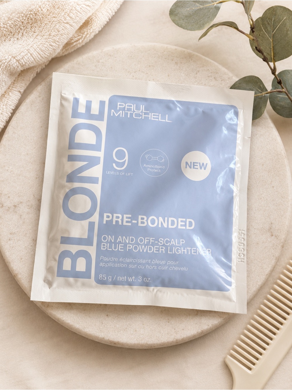 Paul Mitchell Blonde Pre-Bonded blue powder lightener packet